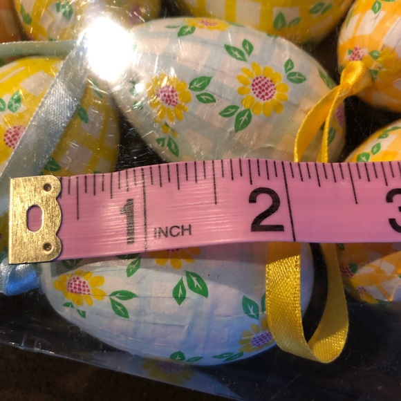 Cottontale 12 Gingham Foam Fabric Pastel Easter Eggs Retro Deco Party Ornaments - Picture 7 of 8
